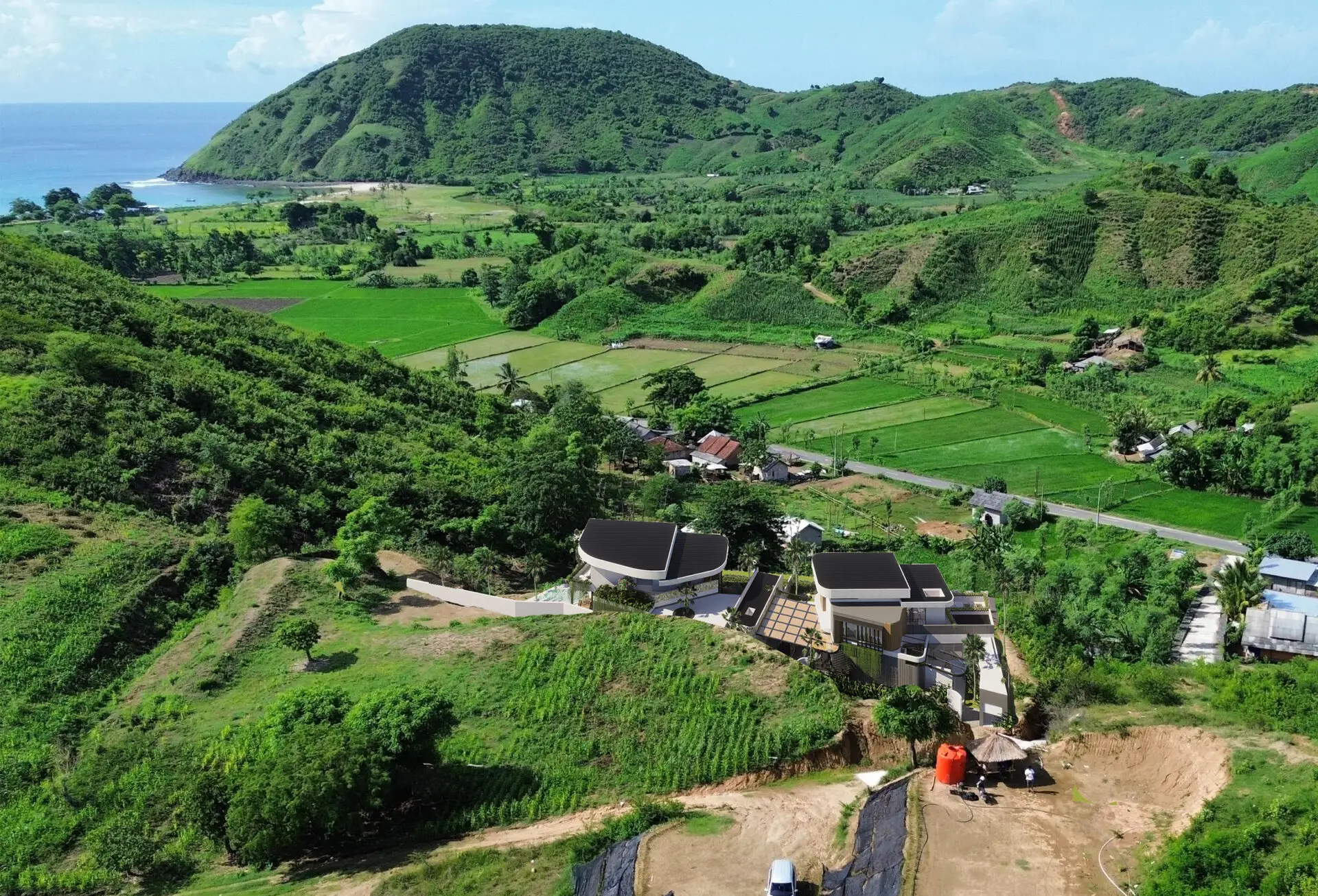 villa exterior on a hillside