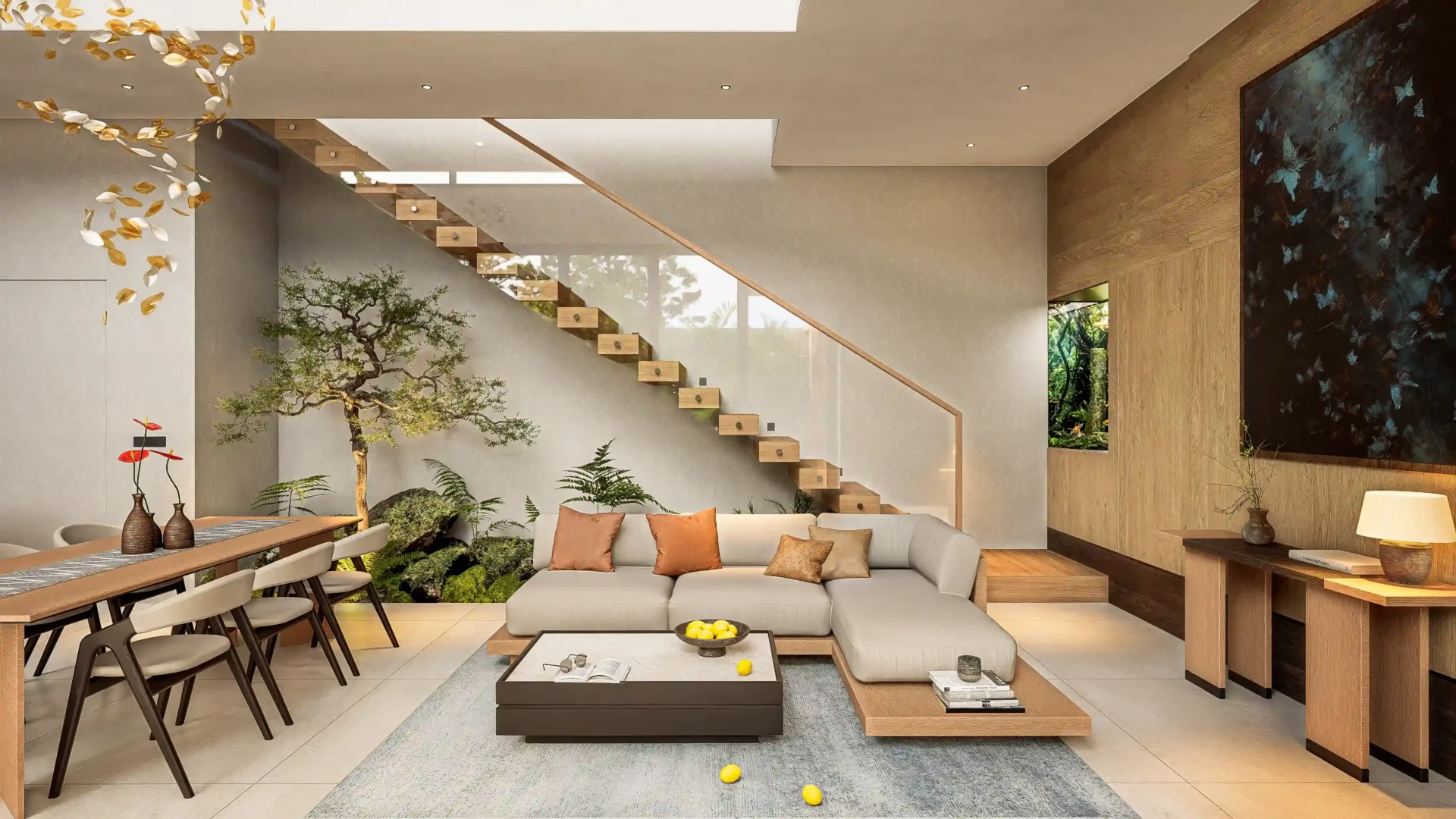 3d render of living room