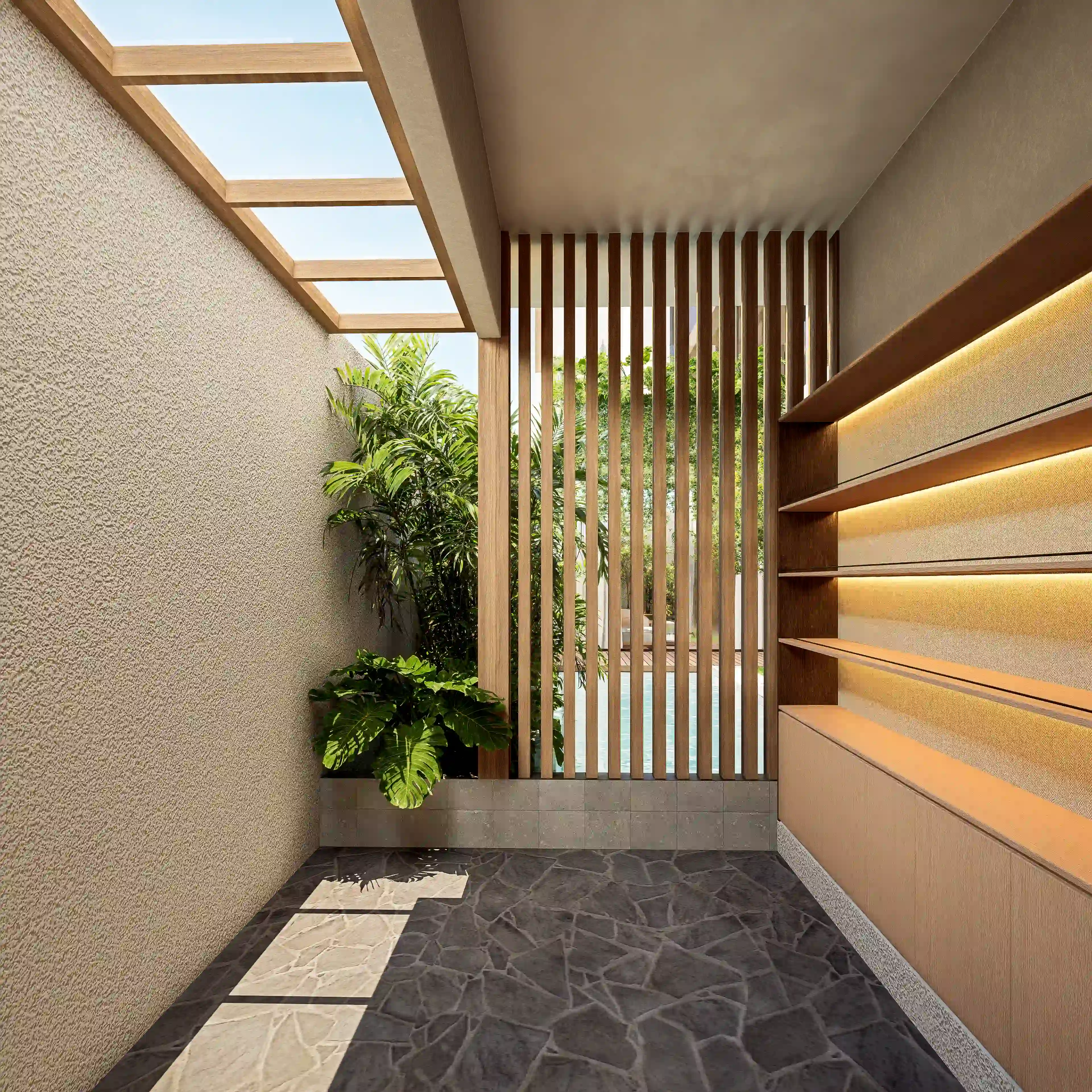 open mini side garden