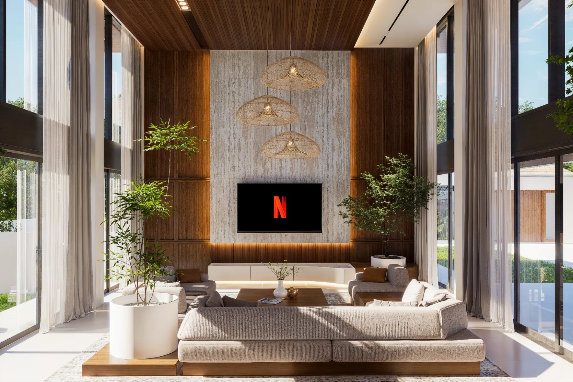 bright open living room