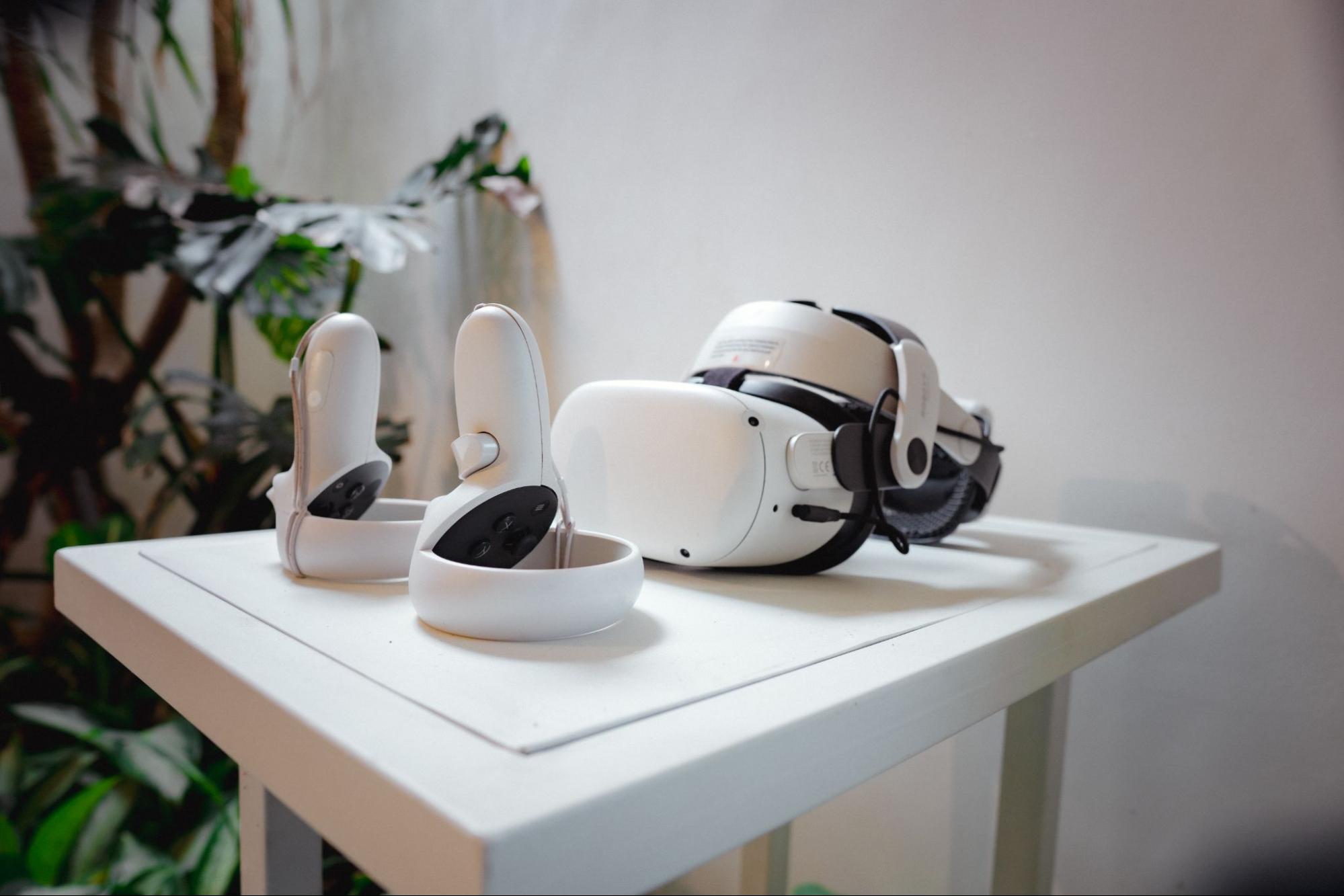 vr headset and controller