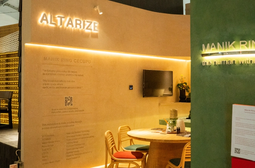 Altarize text wall and wooden dining table set