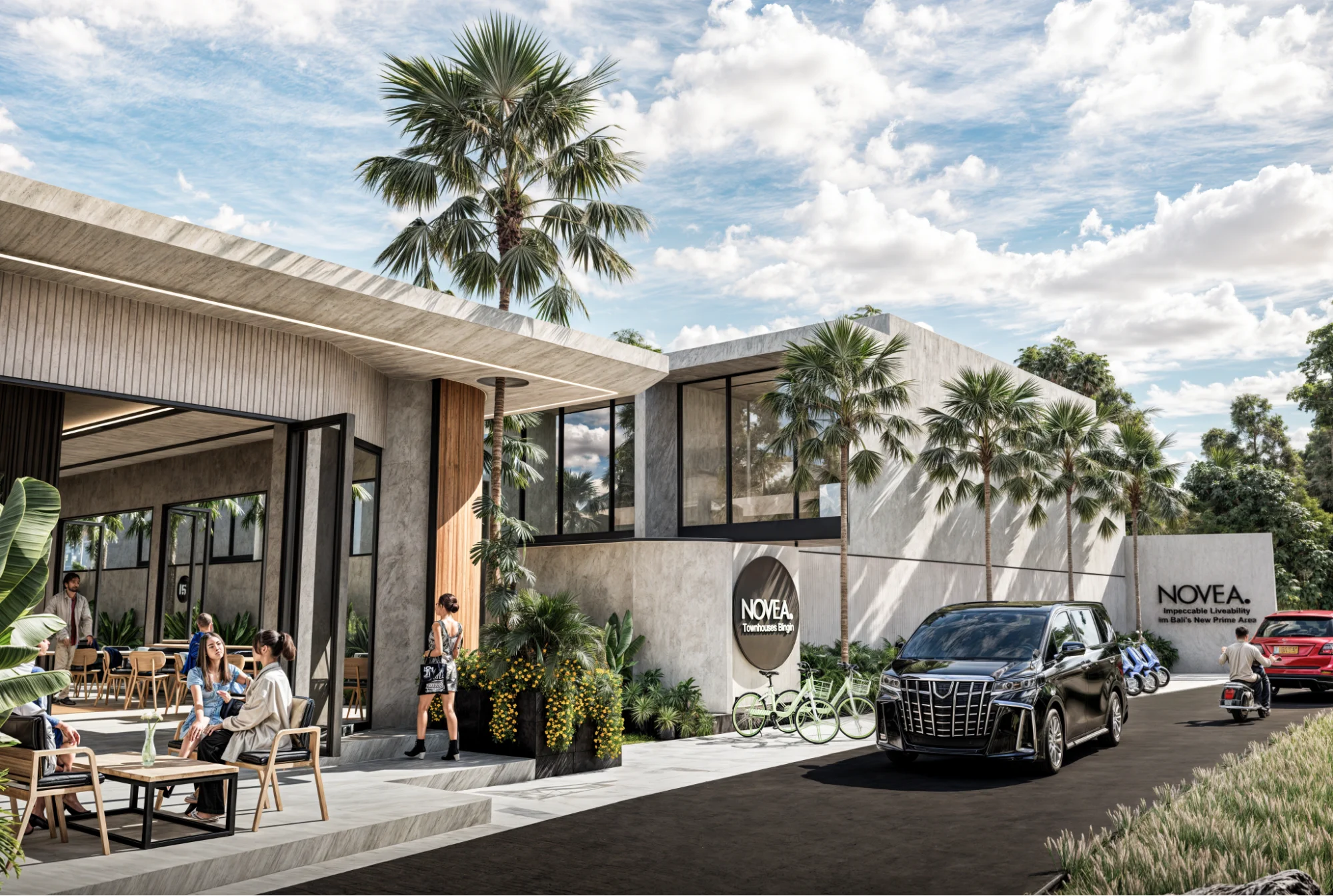 novea townhouse exterior with modern architecture
