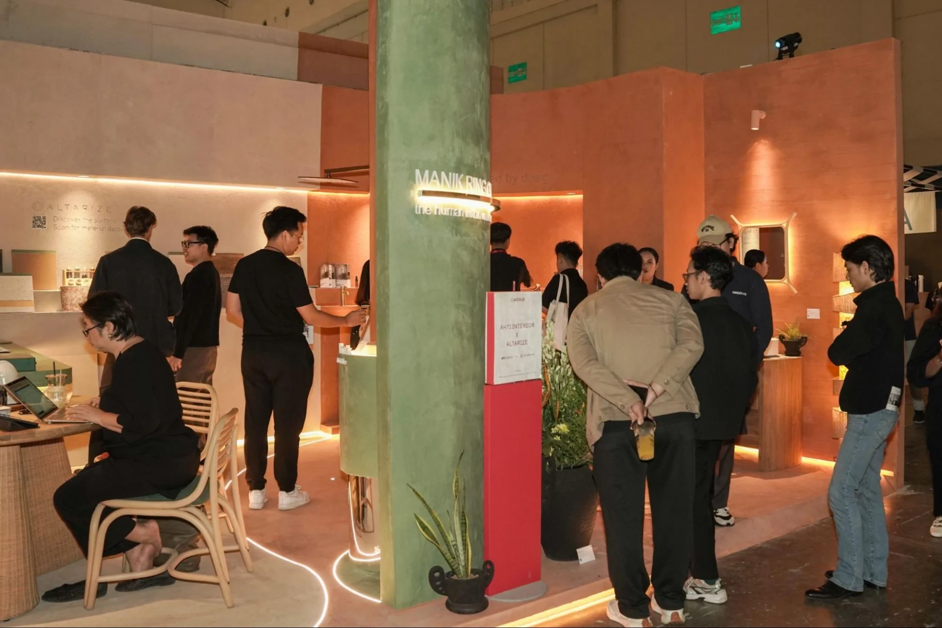 Visitors at Manik Ring design exhibition booth