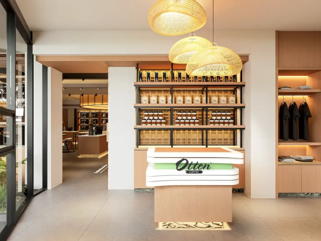 Otten Coffee retail zone designed for informed customer decision making