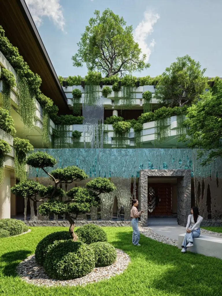 shared outdoor area at Toya Raga apartment development in Bali