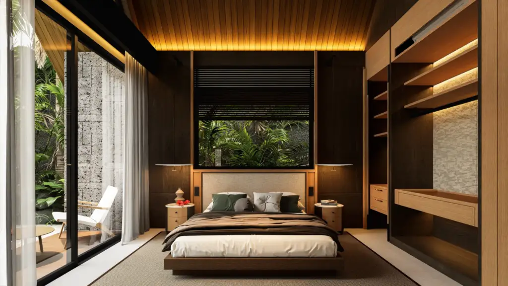 Master Bedroom of Crescent Moon Villa modern tropical in Denpasar, Bali by Manon Design Studio