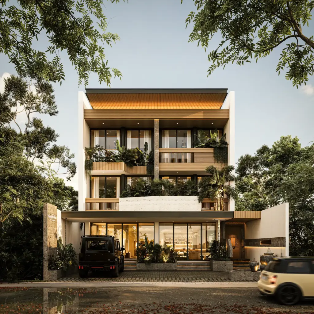 Nyanyi Residence mixed-use apartment in Tabanan, Bali, designed by Manon Design Studio